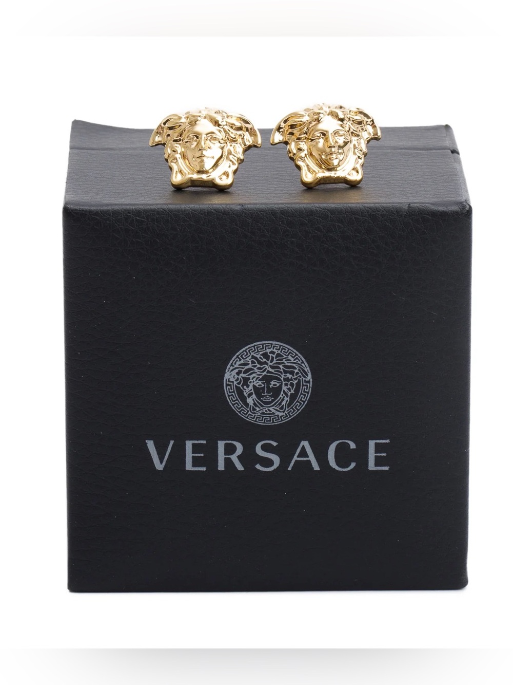 Versace Medusa Head Stud Earrings with box - Iconic Gold-Tone Jewelry with box